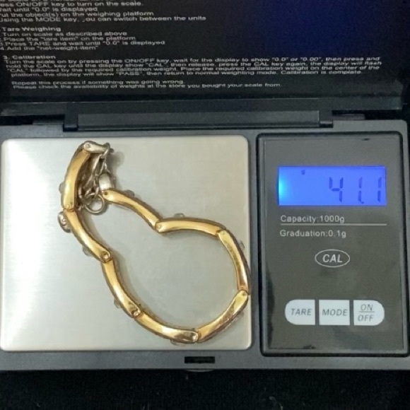 Retired Vintage BRIGHTON 2-tone Gold & Silver Rhinestone Ornate Link Bracelet - Picture 10 of 16